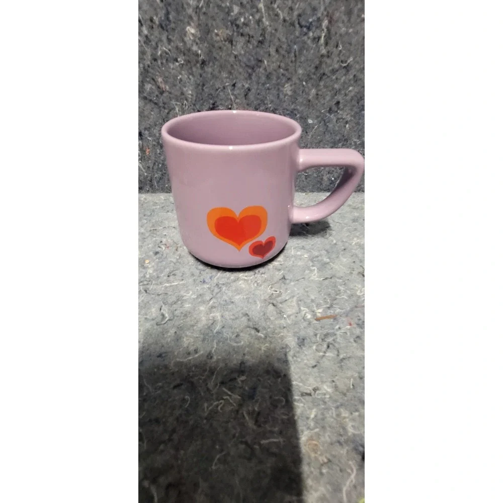 Starbucks 2018 Purple‎ w/Red Hearts Coffee/Tea Ceramic Mug 12oz